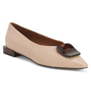 ANGEL ALARCON Made In Spain Leather Ornament Ballet Flats